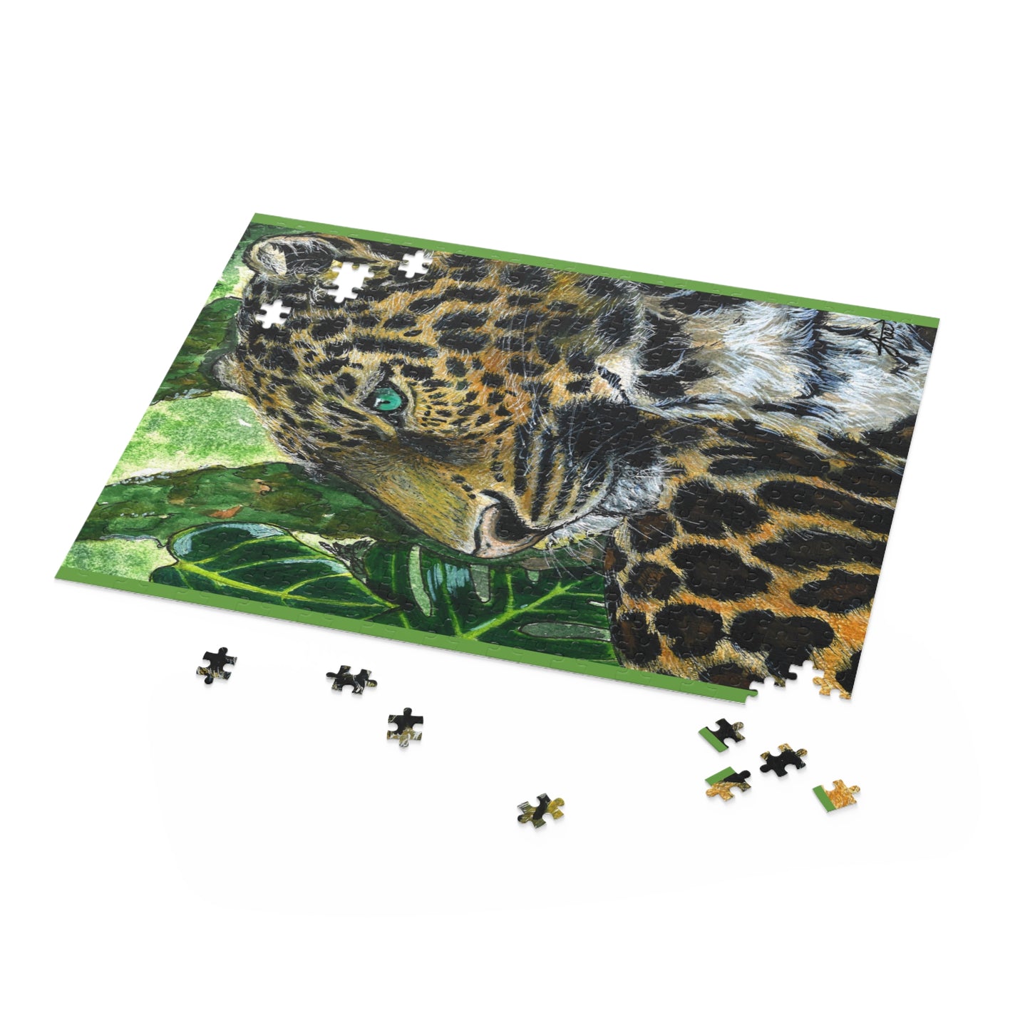 Leopard Art Puzzle (120, 252, 500-Piece) - Wild Animal Themed Jigsaw