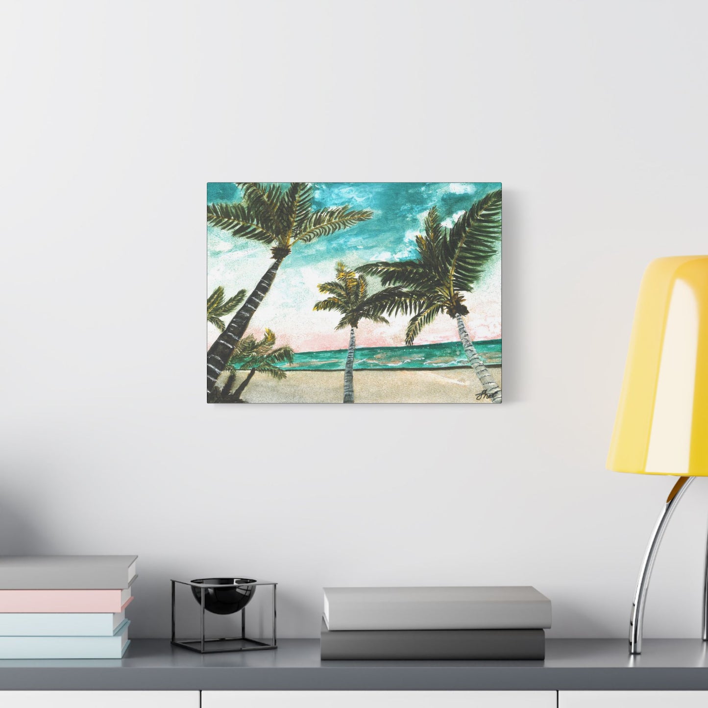 Tropical Art Print, Palm Tree Wall Hanging, Beach Decor, Ocean Landscape Artwork, Coastal Home Decoration, Vacation Vibes