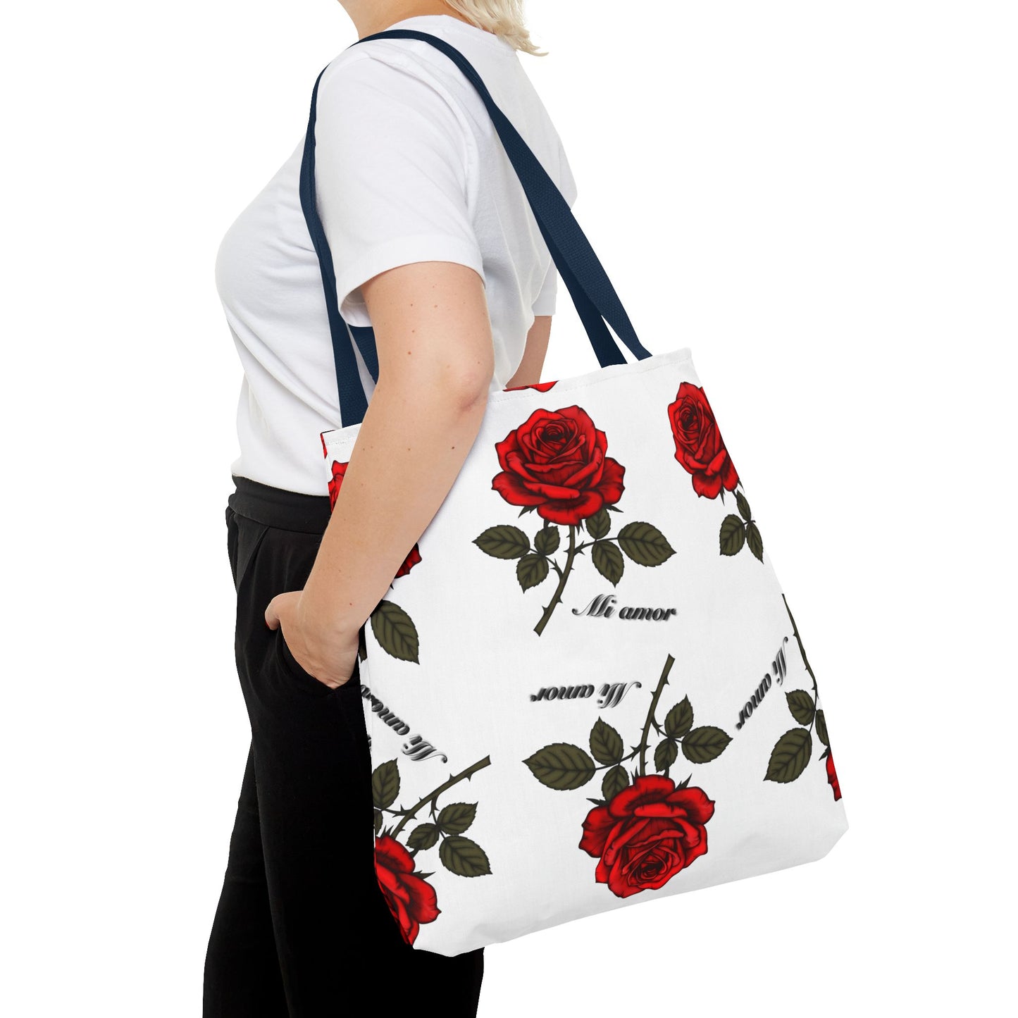 Romantic Rose Tote Bag | Floral AOP Carryall, Gift for Her, Spring Accessory, Mom's Day Tote, Everyday Style