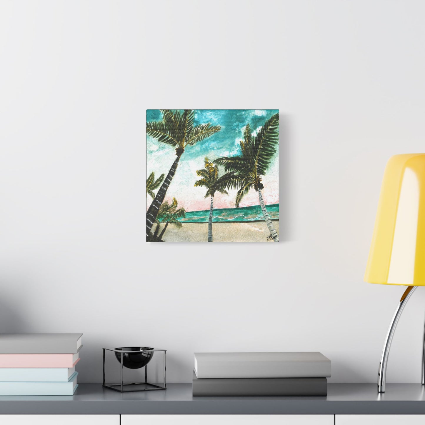 Tropical Art Print, Palm Tree Wall Hanging, Beach Decor, Ocean Landscape Artwork, Coastal Home Decoration, Vacation Vibes