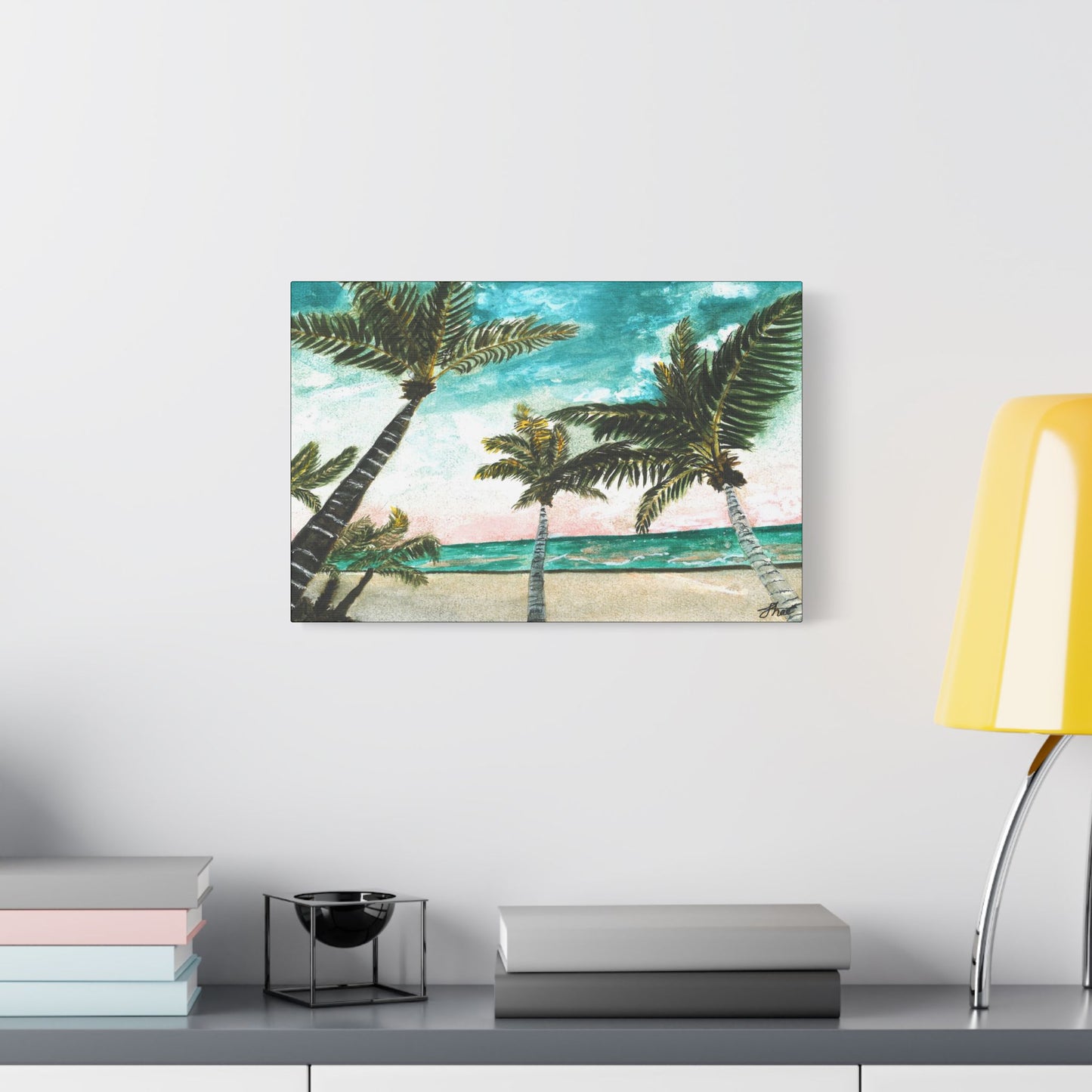 Tropical Art Print, Palm Tree Wall Hanging, Beach Decor, Ocean Landscape Artwork, Coastal Home Decoration, Vacation Vibes