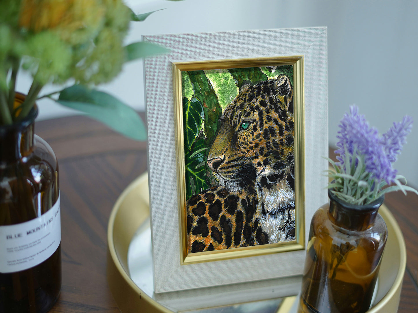 Watercolor Leopard Printable Wall Art: Jungle Animal Printable, Big Cat Digital Download, Safari Wildlife Decor
