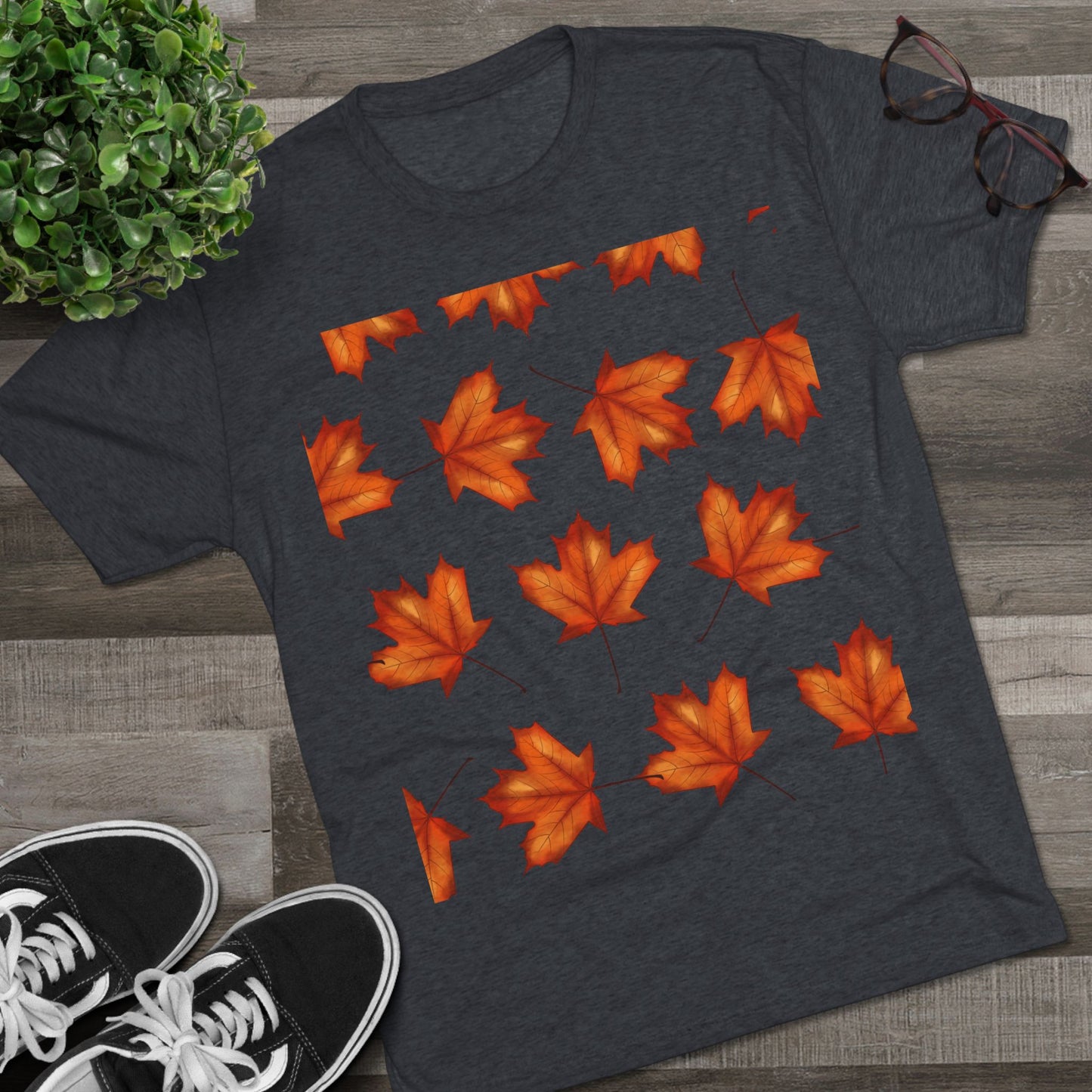 Autumn Maple Leaf Crew Tee | Cozy Fall Shirt, Unisex Fashion, Leafy Outfit, Seasonal Apparel, Thanksgiving Gift