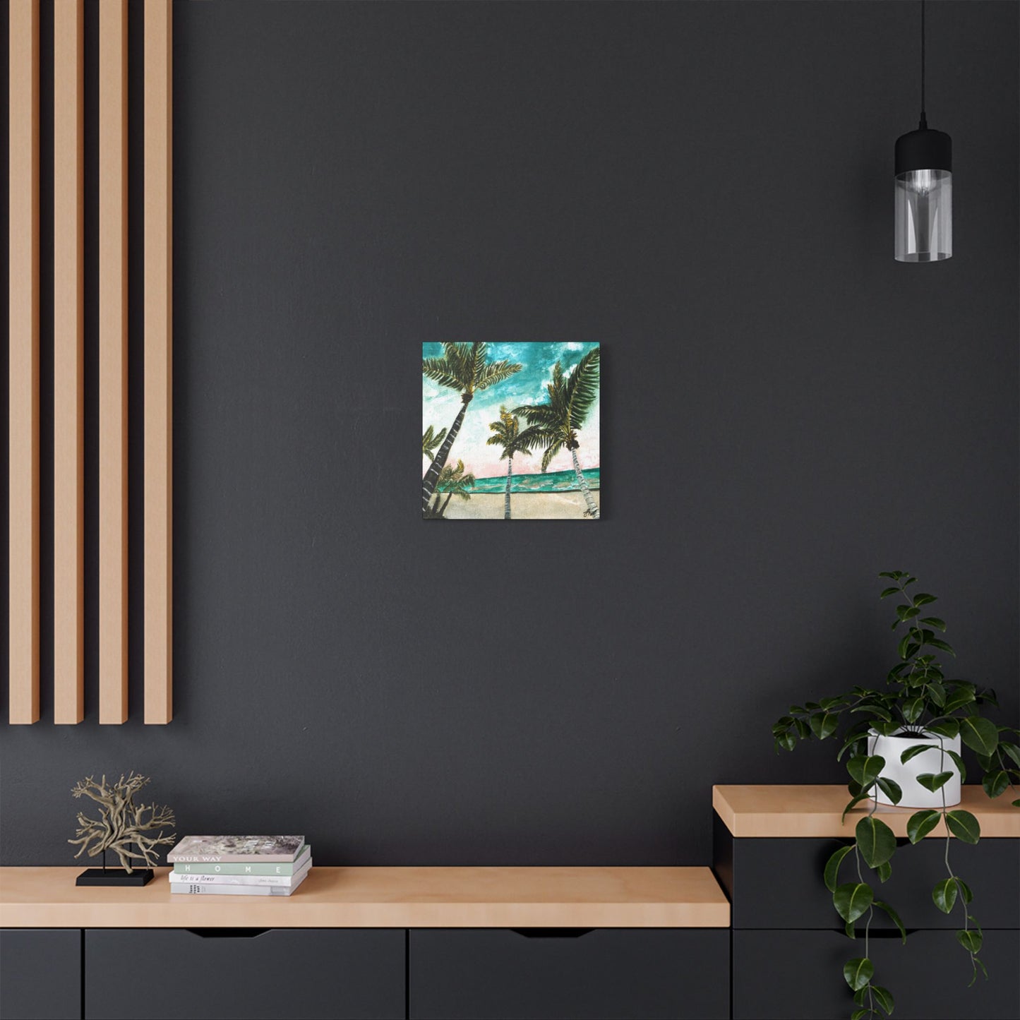 Tropical Art Print, Palm Tree Wall Hanging, Beach Decor, Ocean Landscape Artwork, Coastal Home Decoration, Vacation Vibes