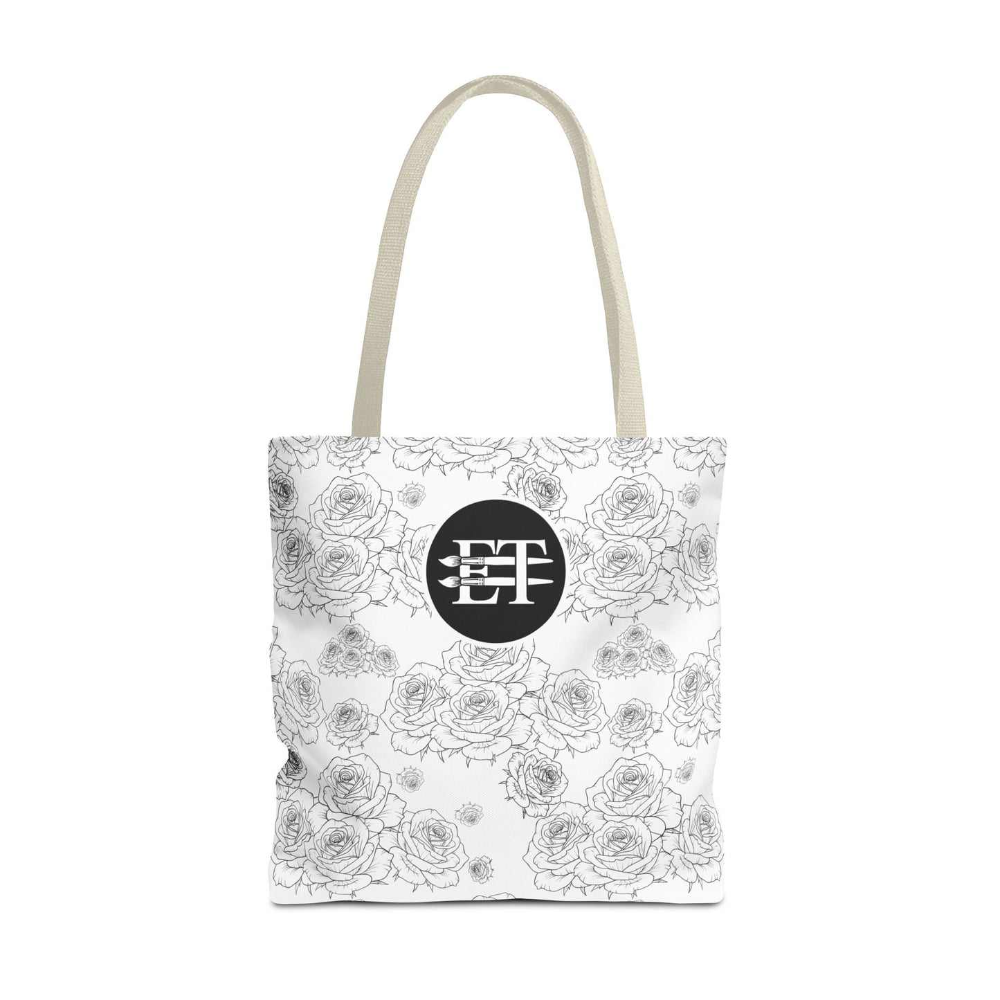 Elegant Floral Tote Bag - Stylish Grey Rose Design