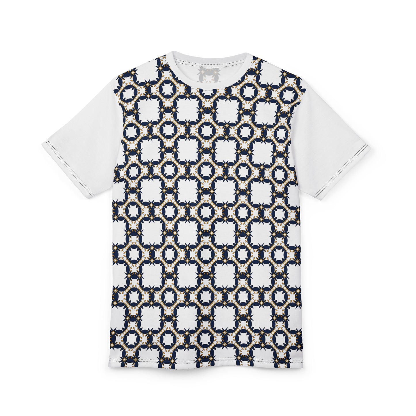 Geometrical Print Unisex Tee - Nature-Inspired Cut & Sew T-Shirt