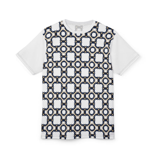 Geometrical Print Unisex Tee - Nature-Inspired Cut & Sew T-Shirt