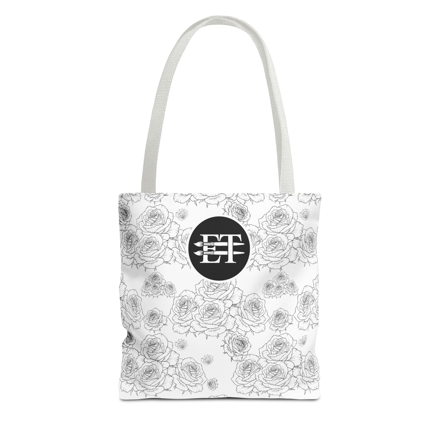 Elegant Floral Tote Bag - Stylish Grey Rose Design
