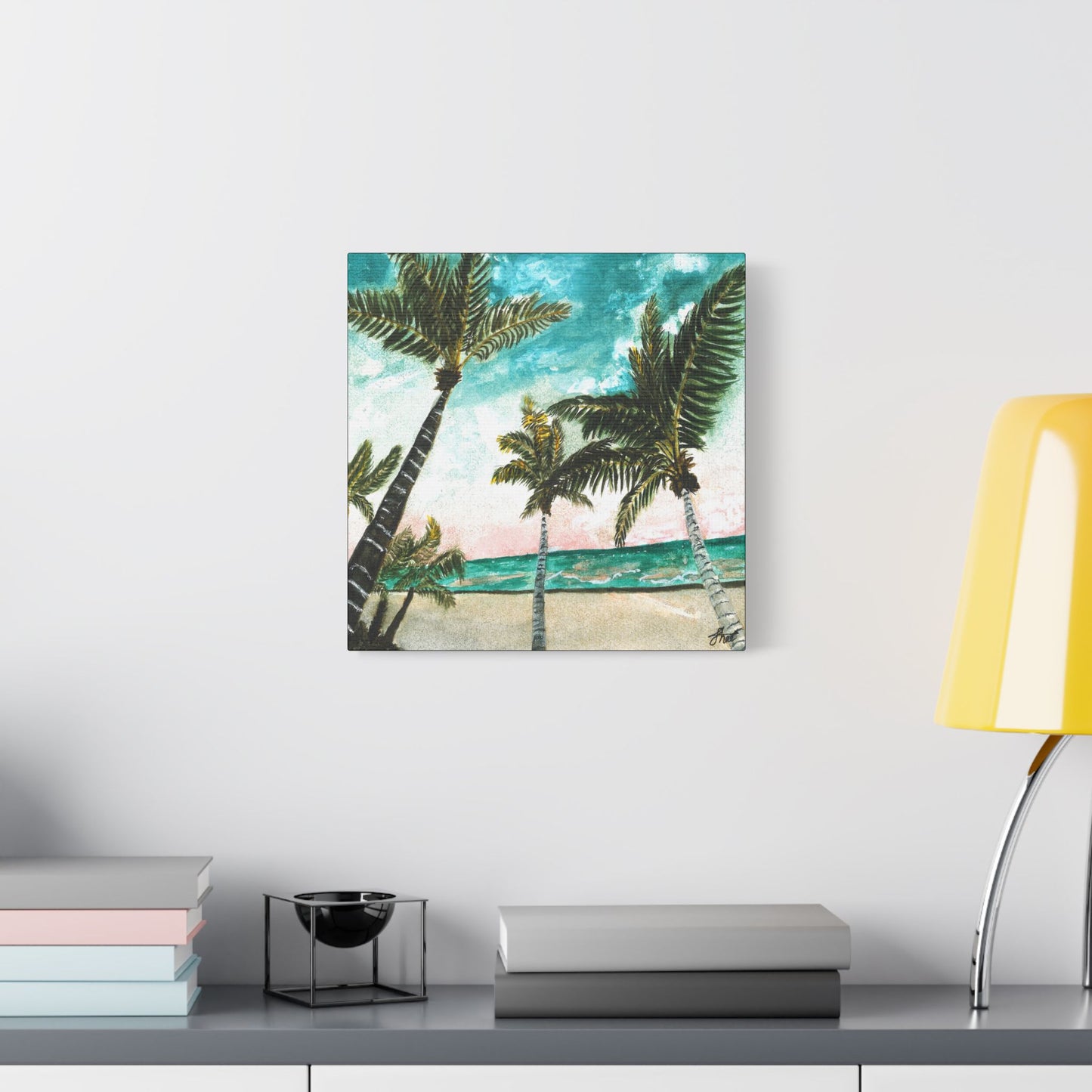 Tropical Art Print, Palm Tree Wall Hanging, Beach Decor, Ocean Landscape Artwork, Coastal Home Decoration, Vacation Vibes
