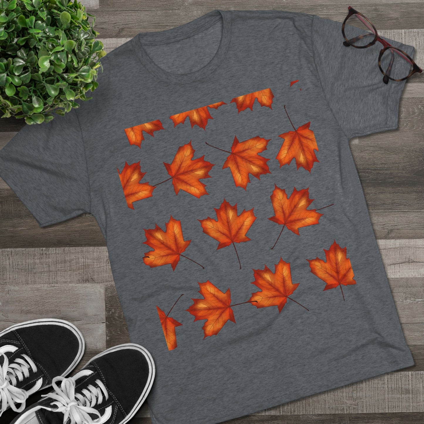 Autumn Maple Leaf Crew Tee | Cozy Fall Shirt, Unisex Fashion, Leafy Outfit, Seasonal Apparel, Thanksgiving Gift
