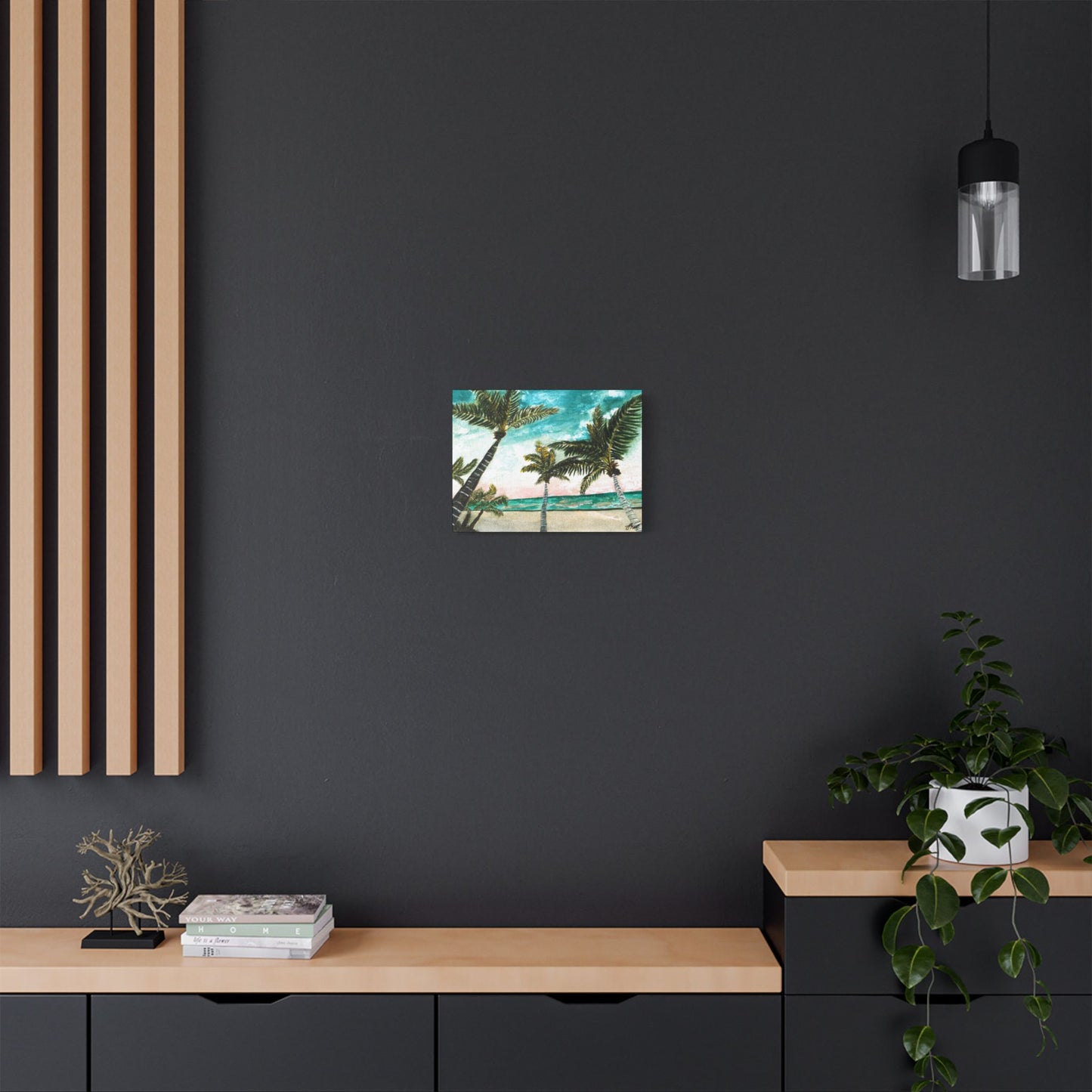 Tropical Art Print, Palm Tree Wall Hanging, Beach Decor, Ocean Landscape Artwork, Coastal Home Decoration, Vacation Vibes