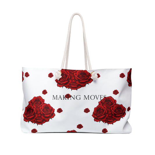 Rose Floral Weekender Bag - "Making Moves" Travel Tote