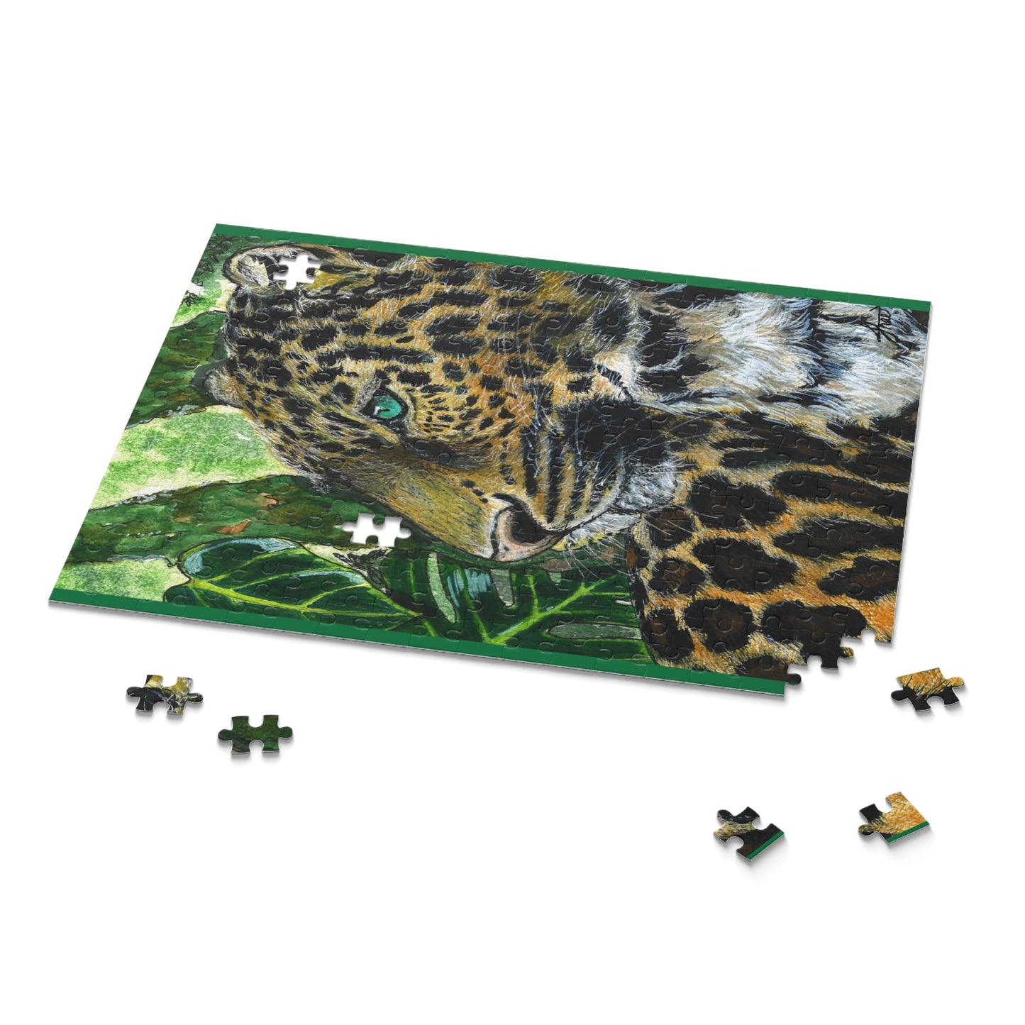 Leopard Art Puzzle (120, 252, 500-Piece) - Wild Animal Themed Jigsaw