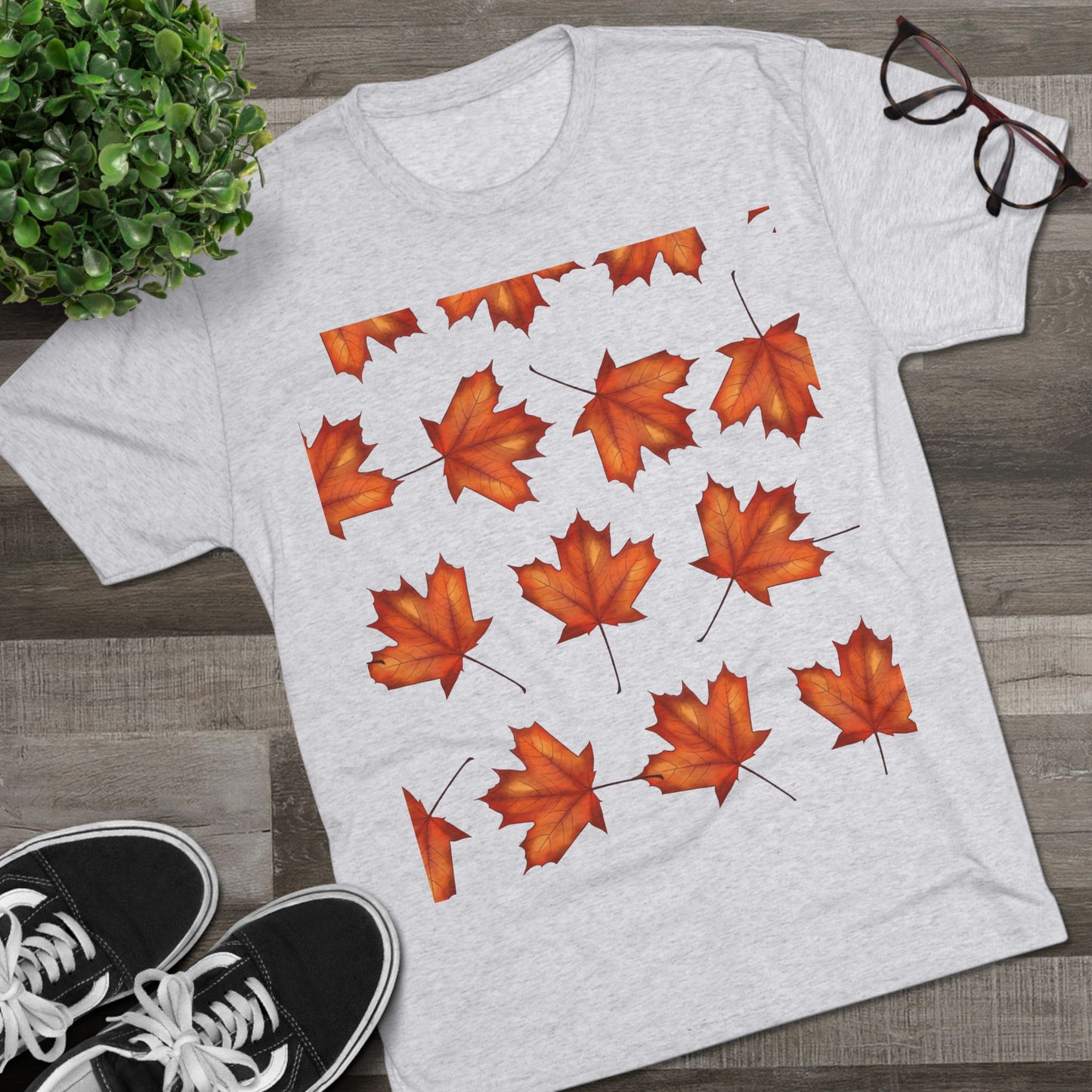Autumn Maple Leaf Crew Tee | Cozy Fall Shirt, Unisex Fashion, Leafy Outfit, Seasonal Apparel, Thanksgiving Gift