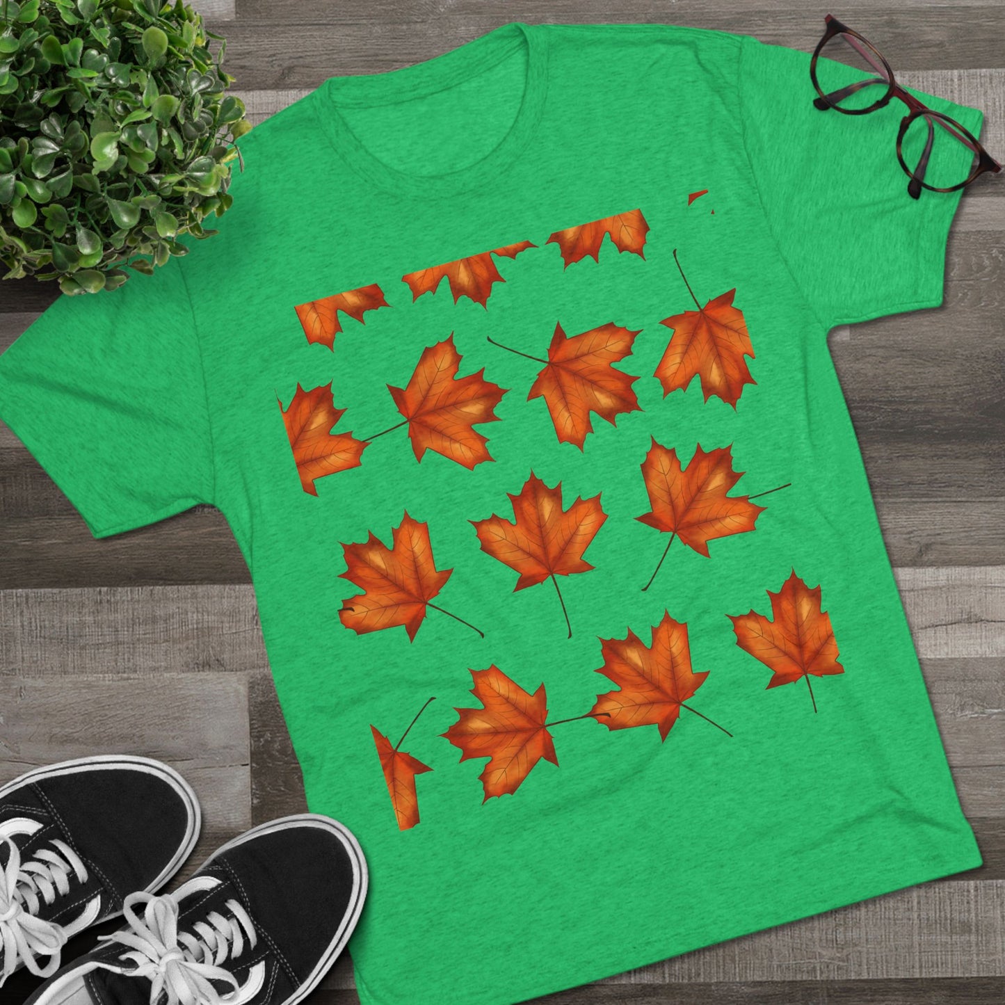 Autumn Maple Leaf Crew Tee | Cozy Fall Shirt, Unisex Fashion, Leafy Outfit, Seasonal Apparel, Thanksgiving Gift