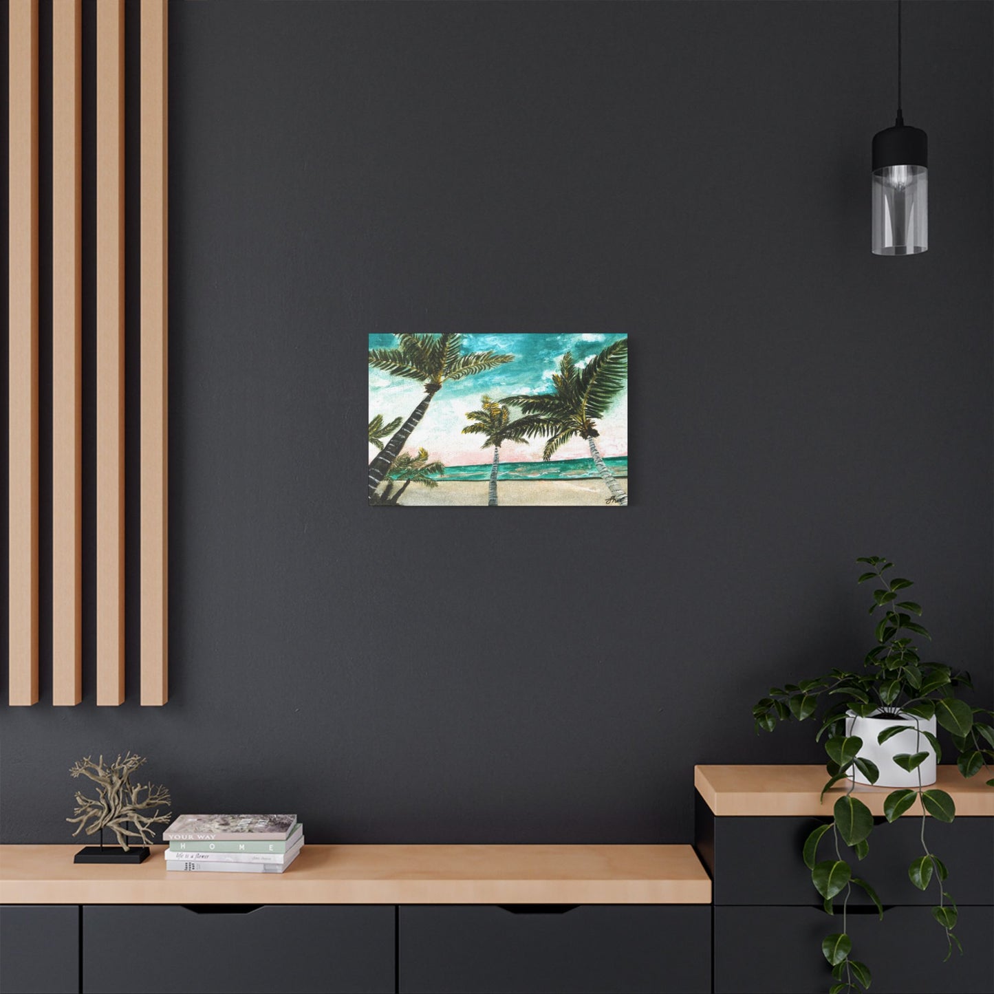 Tropical Art Print, Palm Tree Wall Hanging, Beach Decor, Ocean Landscape Artwork, Coastal Home Decoration, Vacation Vibes