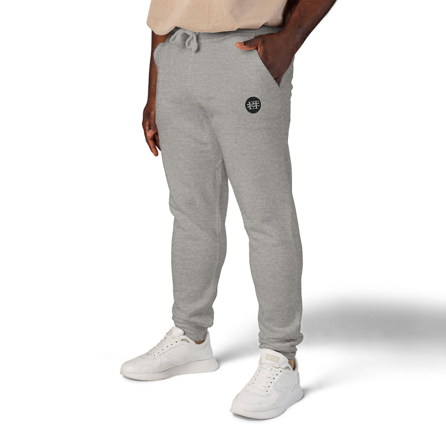 Cozy Embroidered Fleece Sweatpants for Unisex Comfort
