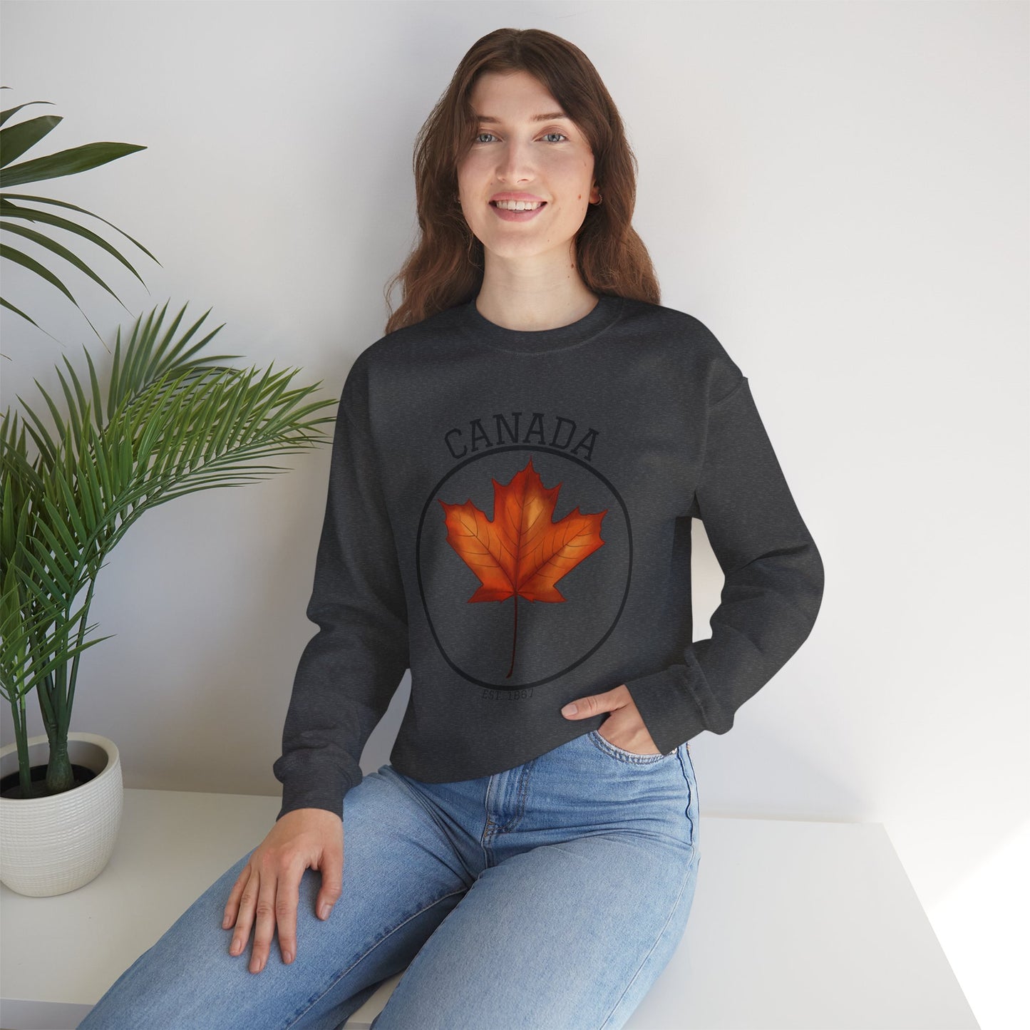 Canada Maple Leaf Crewneck Sweatshirt, Cozy Canadian Apparel, Gift for Canada Day, Fall Fashion, Unisex Sweater, Casual Wear