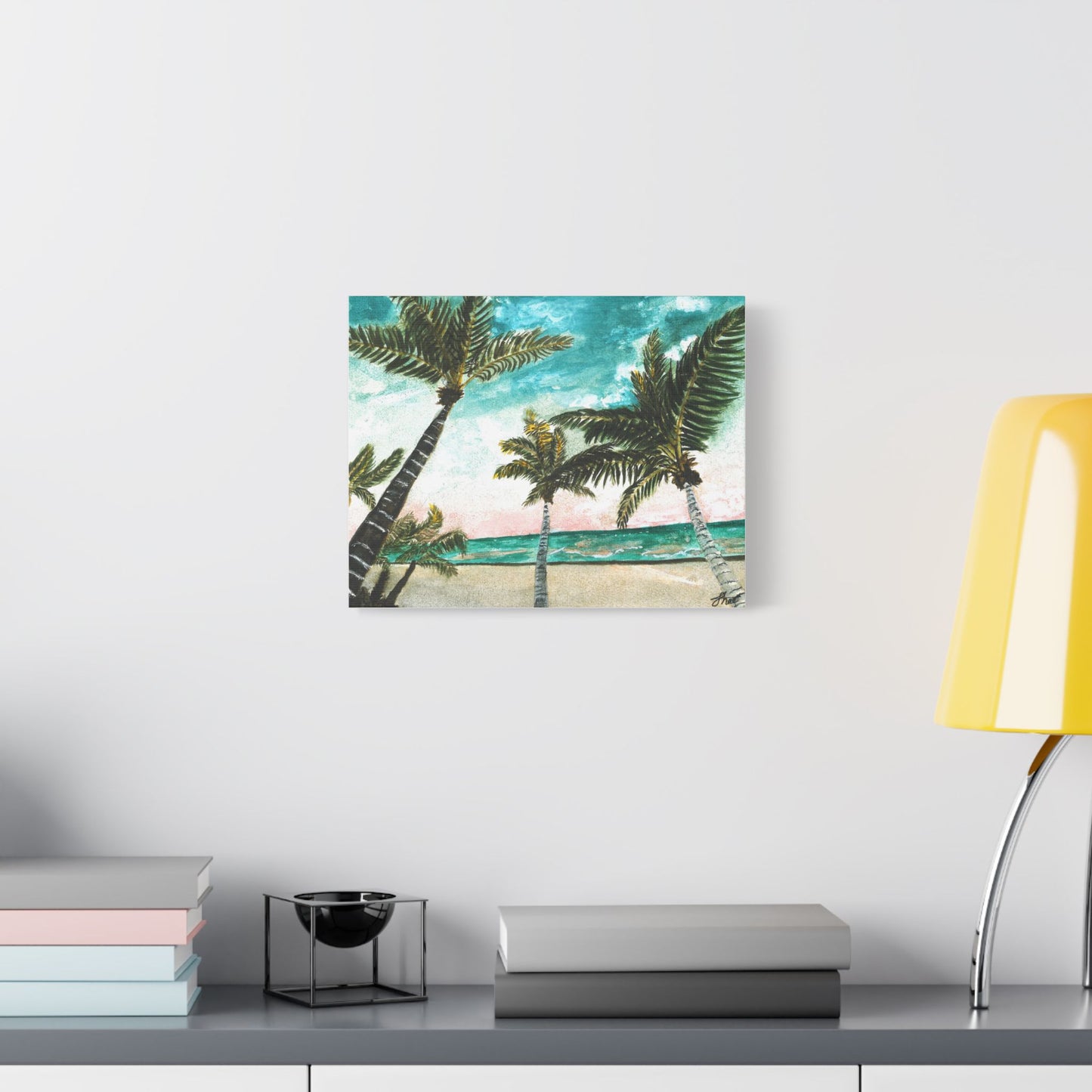 Tropical Art Print, Palm Tree Wall Hanging, Beach Decor, Ocean Landscape Artwork, Coastal Home Decoration, Vacation Vibes