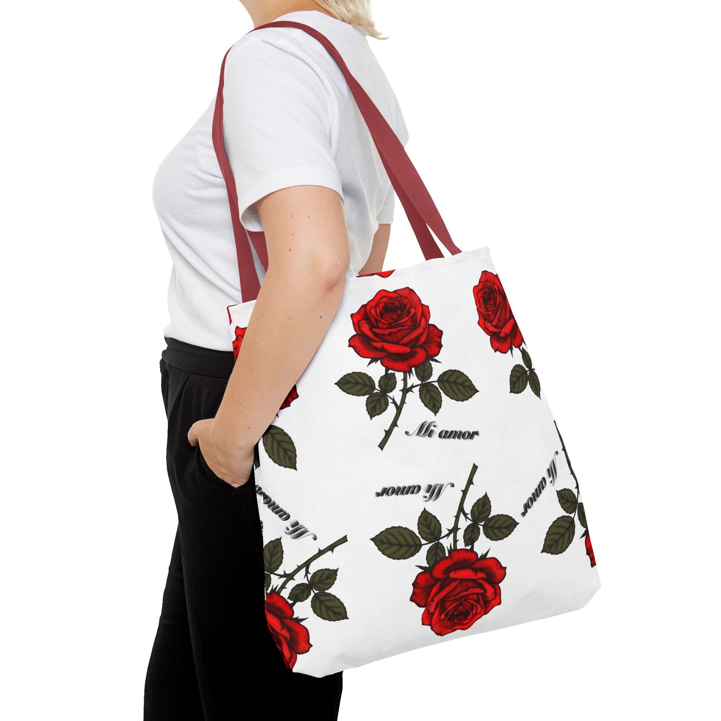 Romantic Rose Tote Bag | Floral AOP Carryall, Gift for Her, Spring Accessory, Mom's Day Tote, Everyday Style