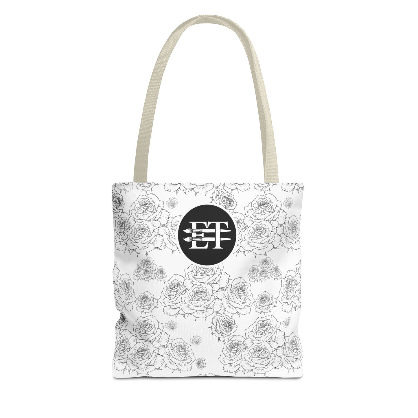 Elegant Floral Tote Bag - Stylish Grey Rose Design