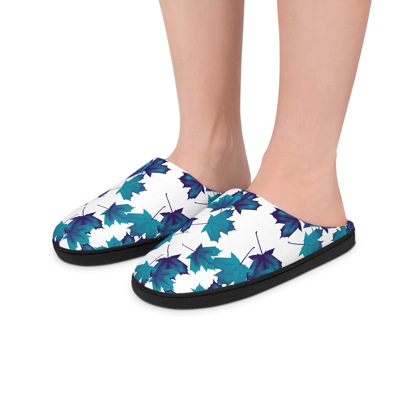 Cozy Leaf Print Slippers for Women
