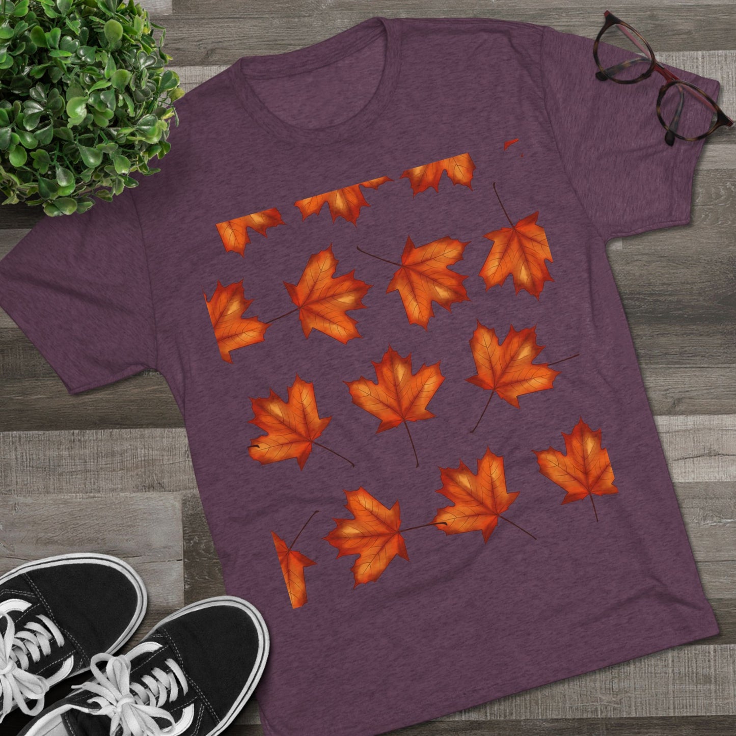 Autumn Maple Leaf Crew Tee | Cozy Fall Shirt, Unisex Fashion, Leafy Outfit, Seasonal Apparel, Thanksgiving Gift