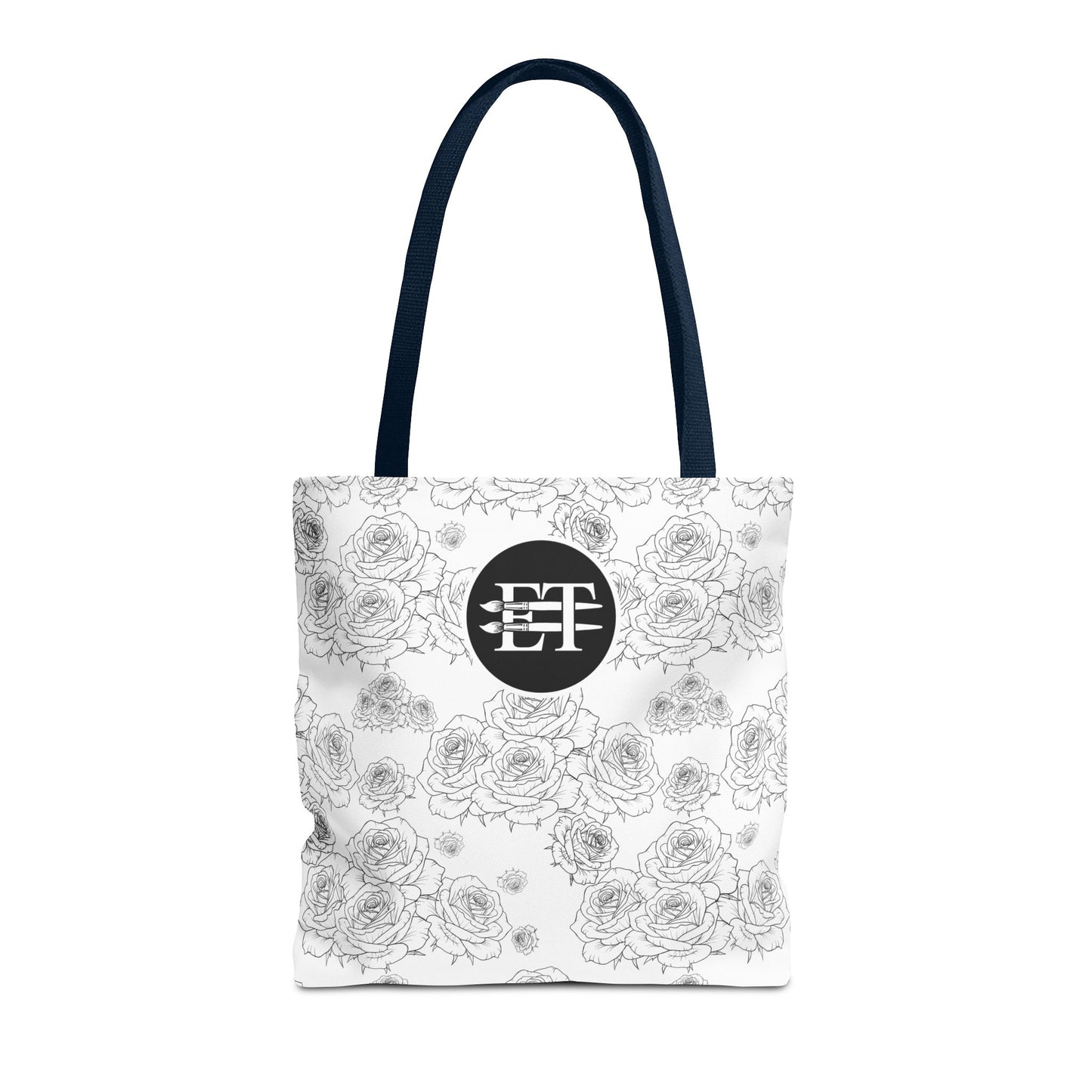 Elegant Floral Tote Bag - Stylish Grey Rose Design
