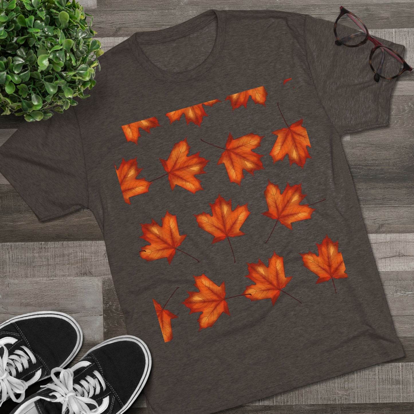 Autumn Maple Leaf Crew Tee | Cozy Fall Shirt, Unisex Fashion, Leafy Outfit, Seasonal Apparel, Thanksgiving Gift
