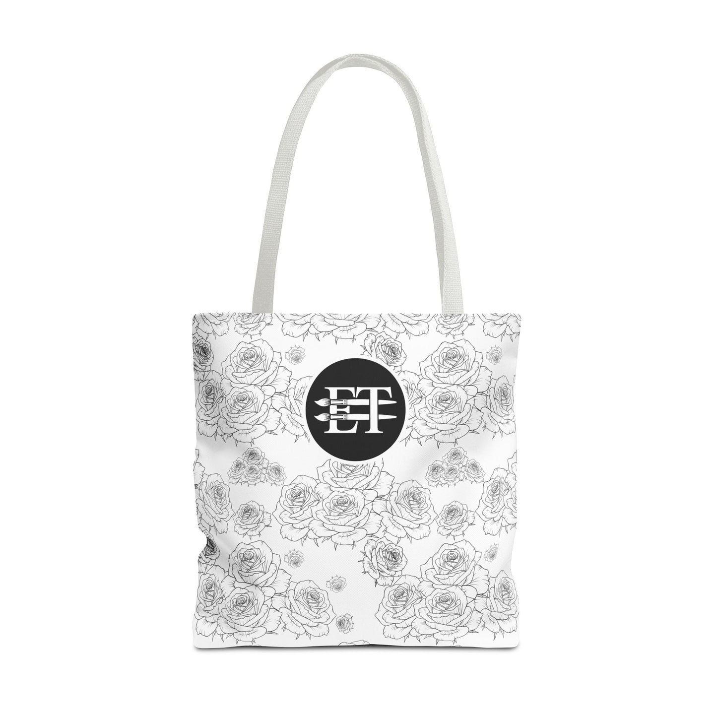 Elegant Floral Tote Bag - Stylish Grey Rose Design