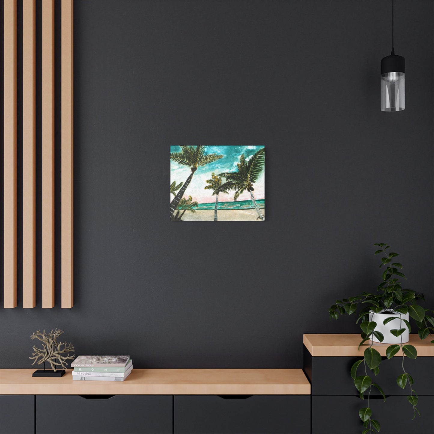 Tropical Art Print, Palm Tree Wall Hanging, Beach Decor, Ocean Landscape Artwork, Coastal Home Decoration, Vacation Vibes