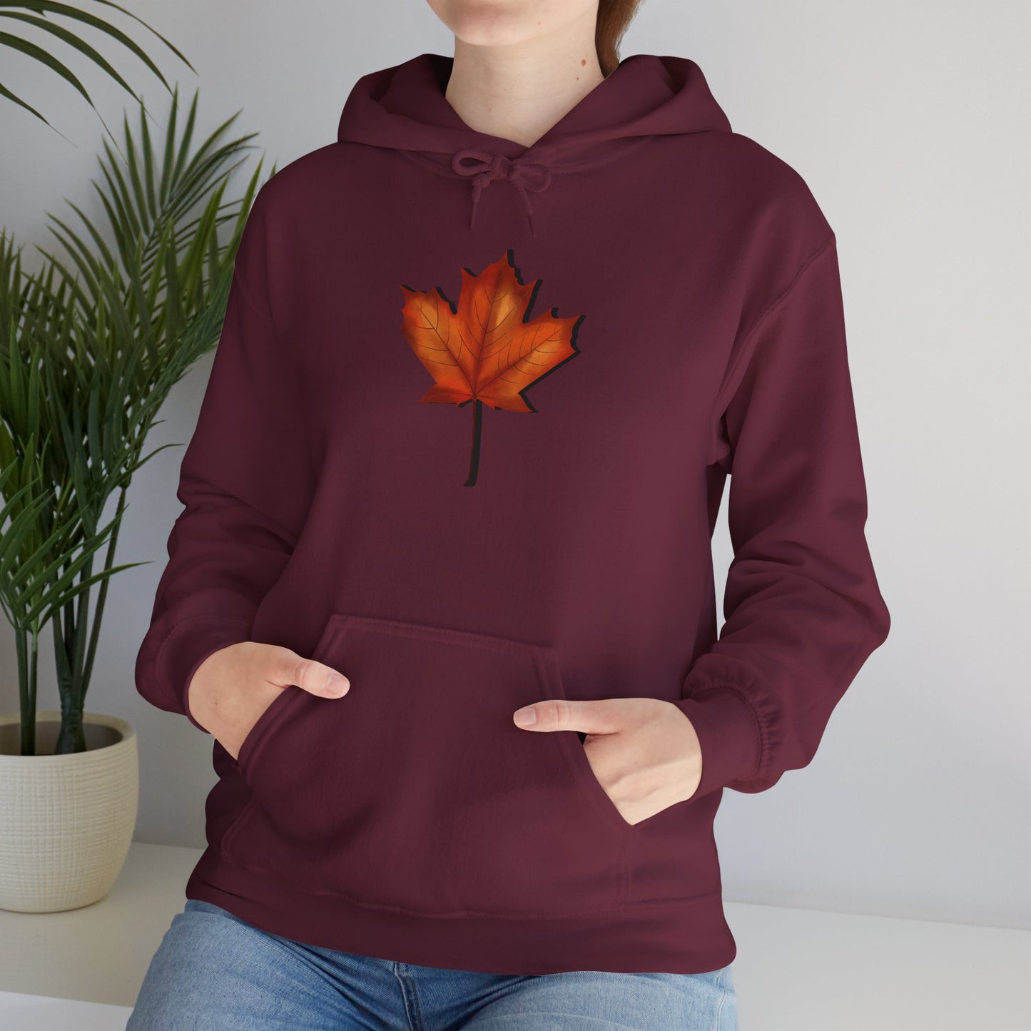 3D Autumn Leaf Unisex Hoodie, Cozy Fall Sweatshirt, Harvest Season Gift, Comfortable Sweatshirt, Outdoor Style, Perfect for Thanksgiving