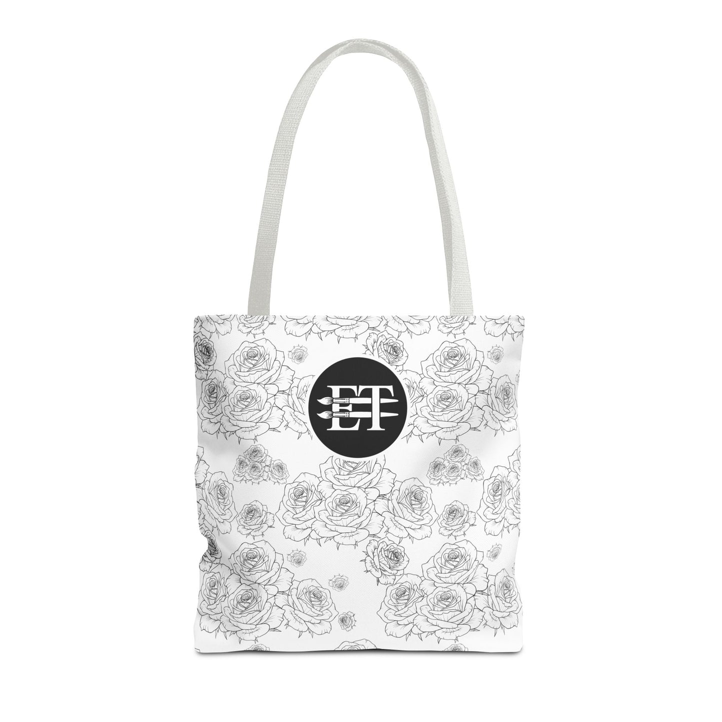 Elegant Floral Tote Bag - Stylish Grey Rose Design