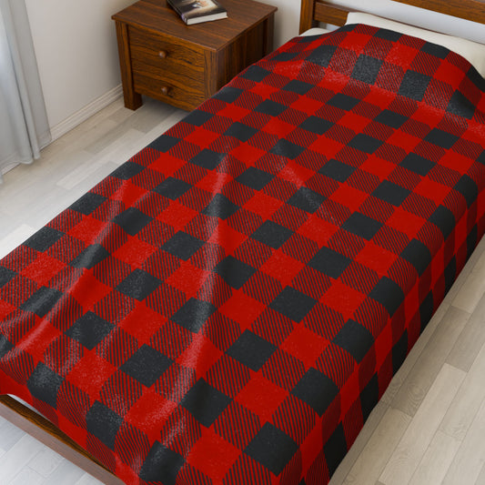 Cozy Plaid Velveteen Plush Blanket - Perfect for Winter Nights