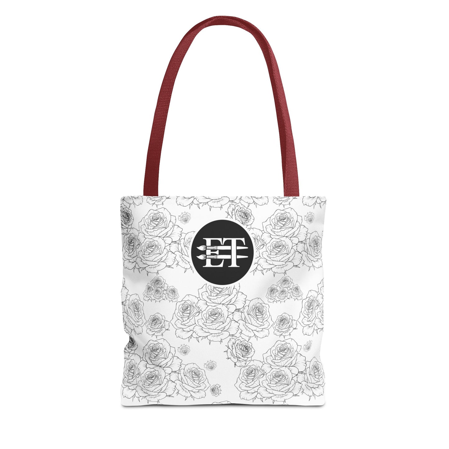 Elegant Floral Tote Bag - Stylish Grey Rose Design