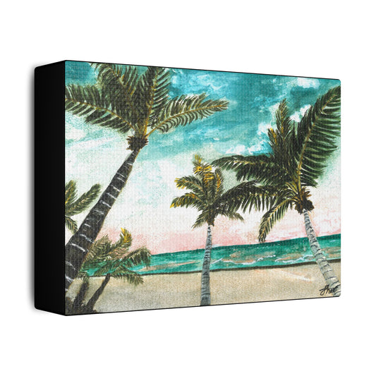 Tropical Art Print, Palm Tree Wall Hanging, Beach Decor, Ocean Landscape Artwork, Coastal Home Decoration, Vacation Vibes