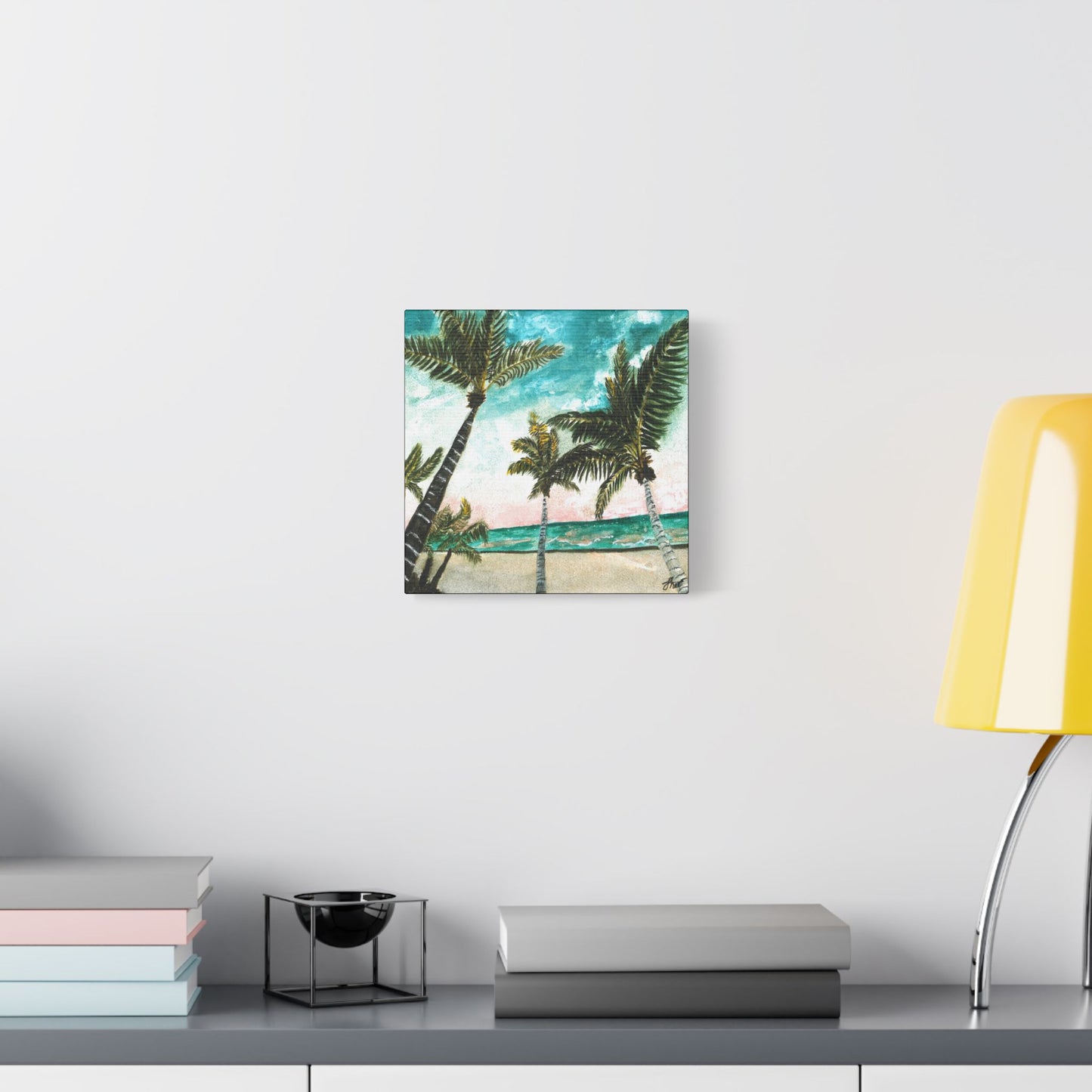 Tropical Art Print, Palm Tree Wall Hanging, Beach Decor, Ocean Landscape Artwork, Coastal Home Decoration, Vacation Vibes