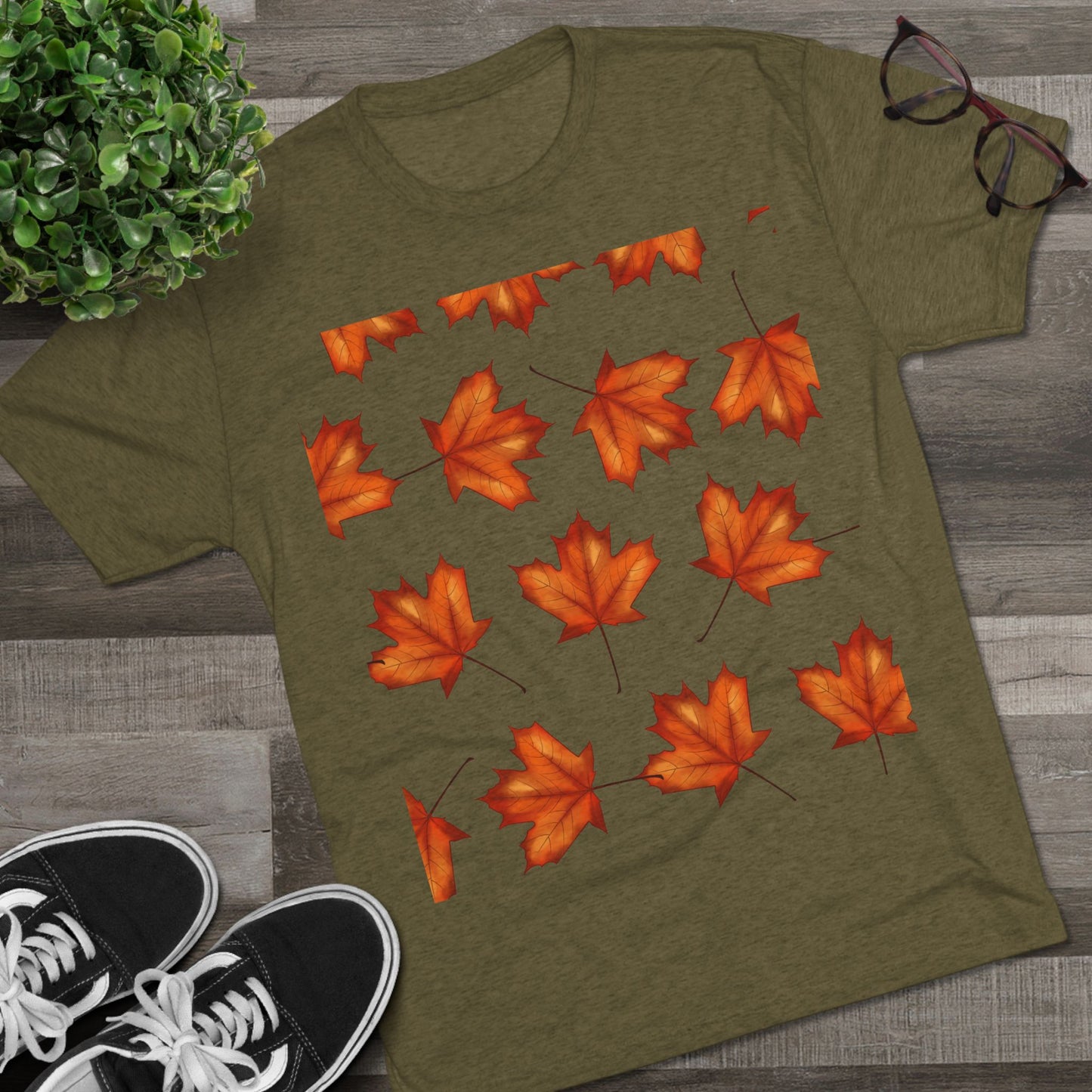 Autumn Maple Leaf Crew Tee | Cozy Fall Shirt, Unisex Fashion, Leafy Outfit, Seasonal Apparel, Thanksgiving Gift