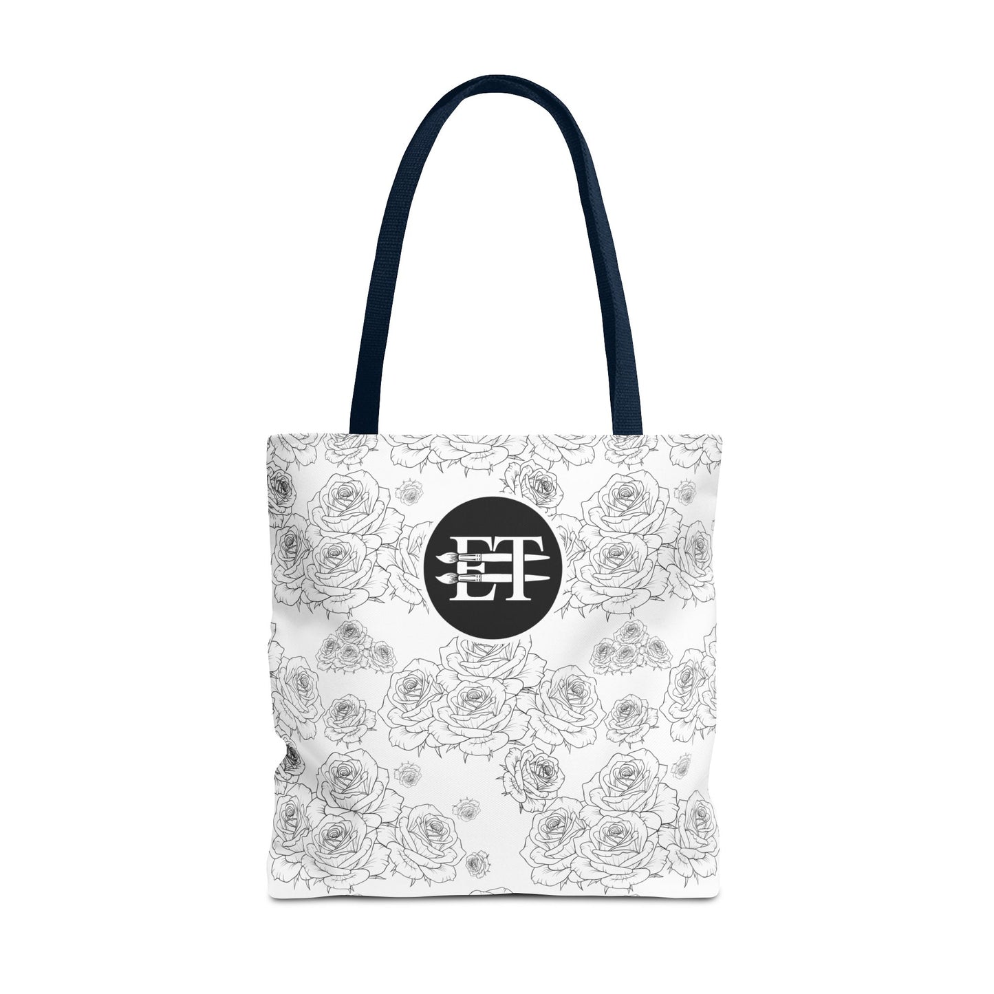 Elegant Floral Tote Bag - Stylish Grey Rose Design