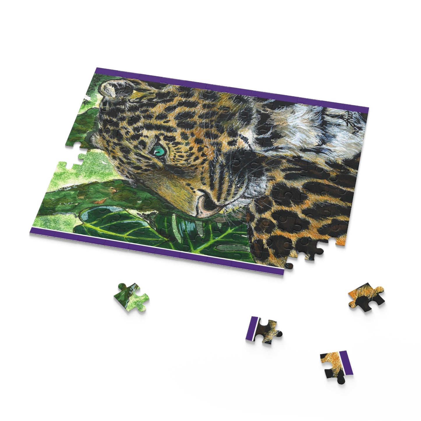 Leopard Art Puzzle (120, 252, 500-Piece) - Wild Animal Themed Jigsaw