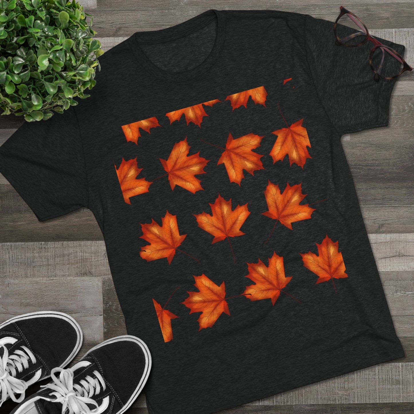 Autumn Maple Leaf Crew Tee | Cozy Fall Shirt, Unisex Fashion, Leafy Outfit, Seasonal Apparel, Thanksgiving Gift
