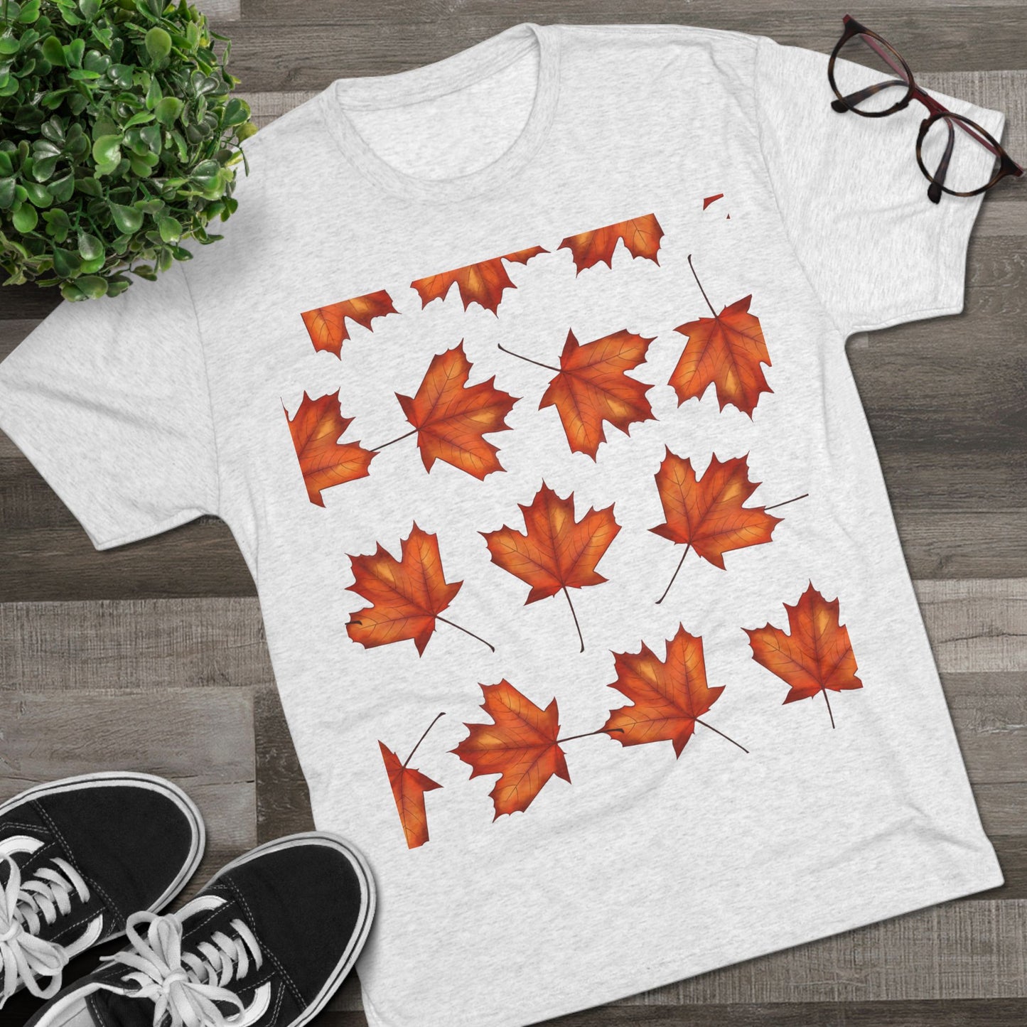 Autumn Maple Leaf Crew Tee | Cozy Fall Shirt, Unisex Fashion, Leafy Outfit, Seasonal Apparel, Thanksgiving Gift
