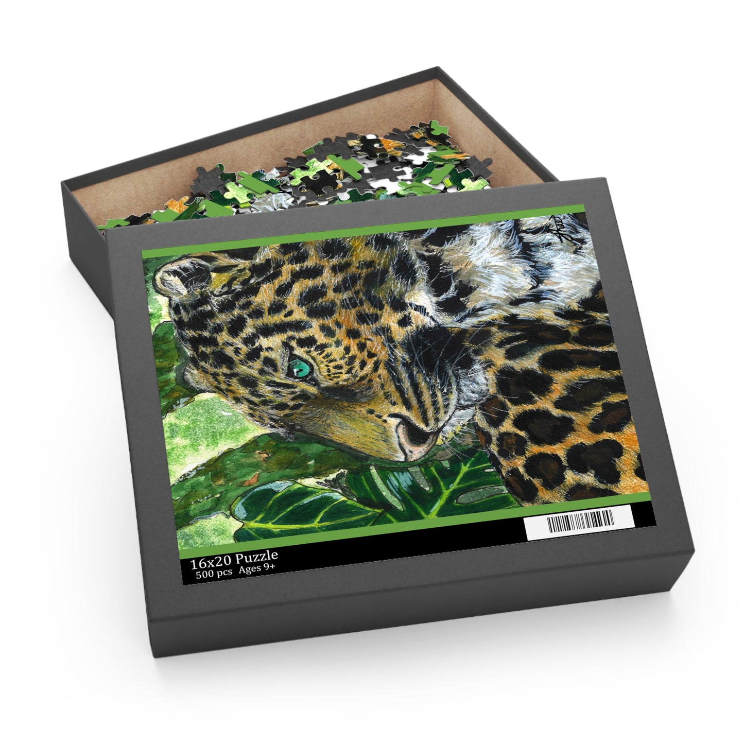 Leopard Art Puzzle (120, 252, 500-Piece) - Wild Animal Themed Jigsaw