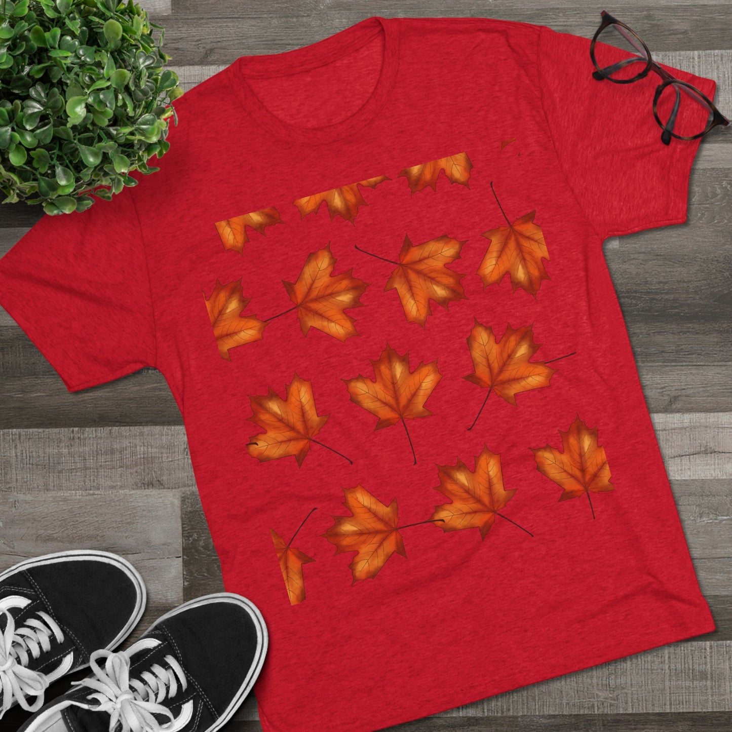 Autumn Maple Leaf Crew Tee | Cozy Fall Shirt, Unisex Fashion, Leafy Outfit, Seasonal Apparel, Thanksgiving Gift