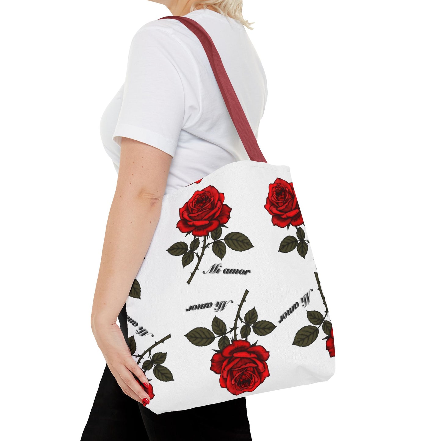 Romantic Rose Tote Bag | Floral AOP Carryall, Gift for Her, Spring Accessory, Mom's Day Tote, Everyday Style