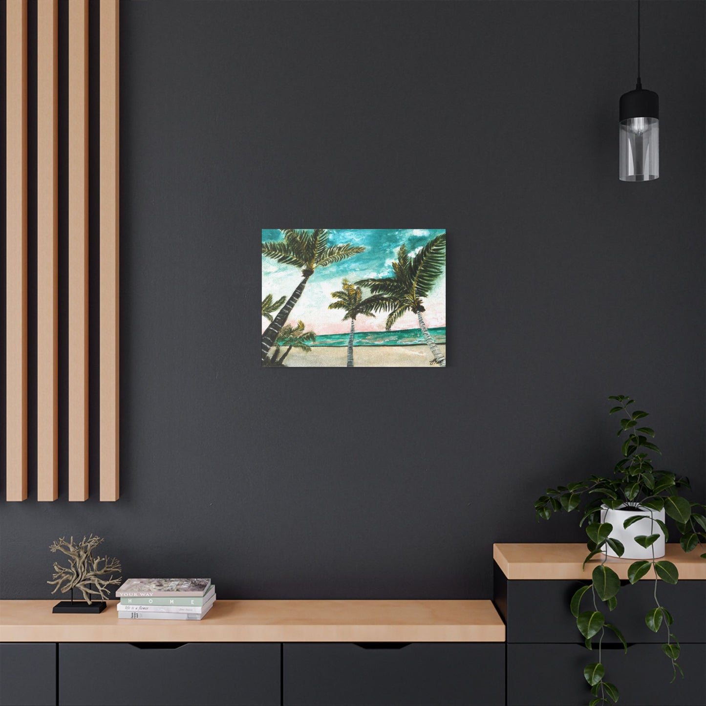 Tropical Art Print, Palm Tree Wall Hanging, Beach Decor, Ocean Landscape Artwork, Coastal Home Decoration, Vacation Vibes