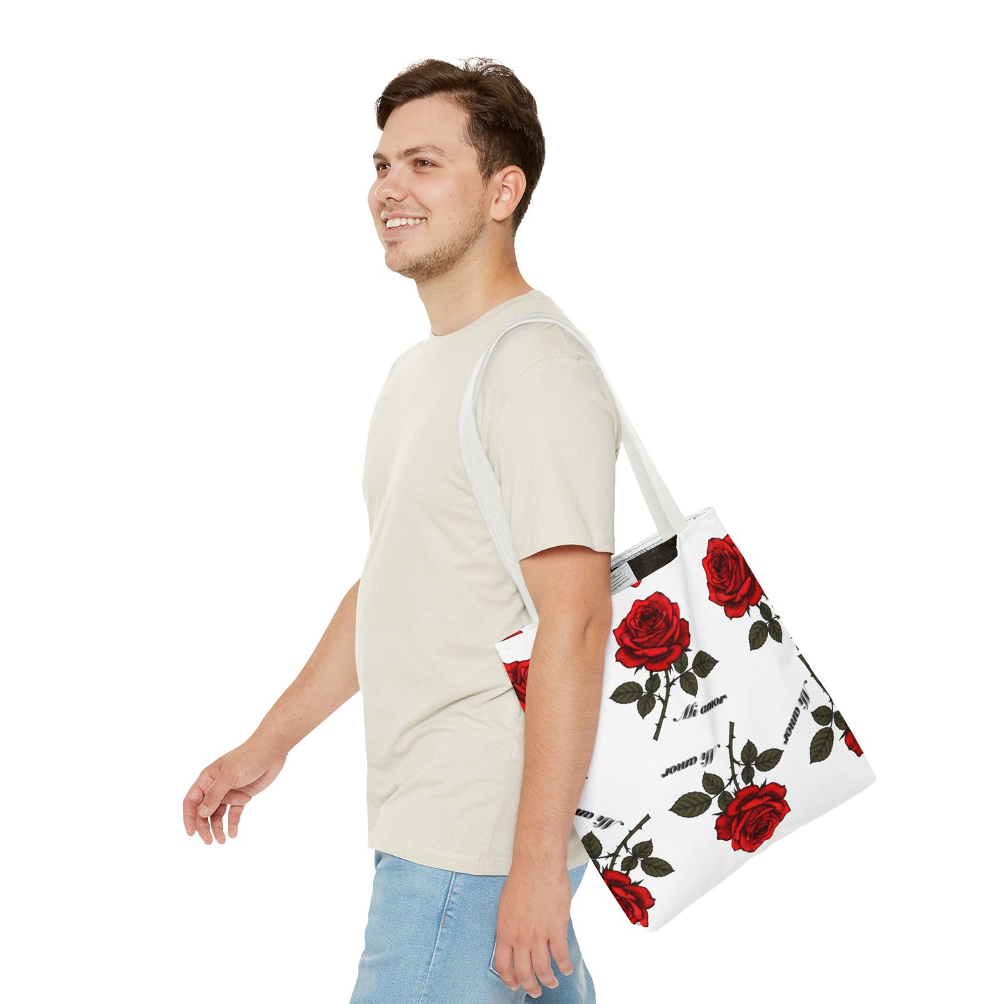 Romantic Rose Tote Bag | Floral AOP Carryall, Gift for Her, Spring Accessory, Mom's Day Tote, Everyday Style