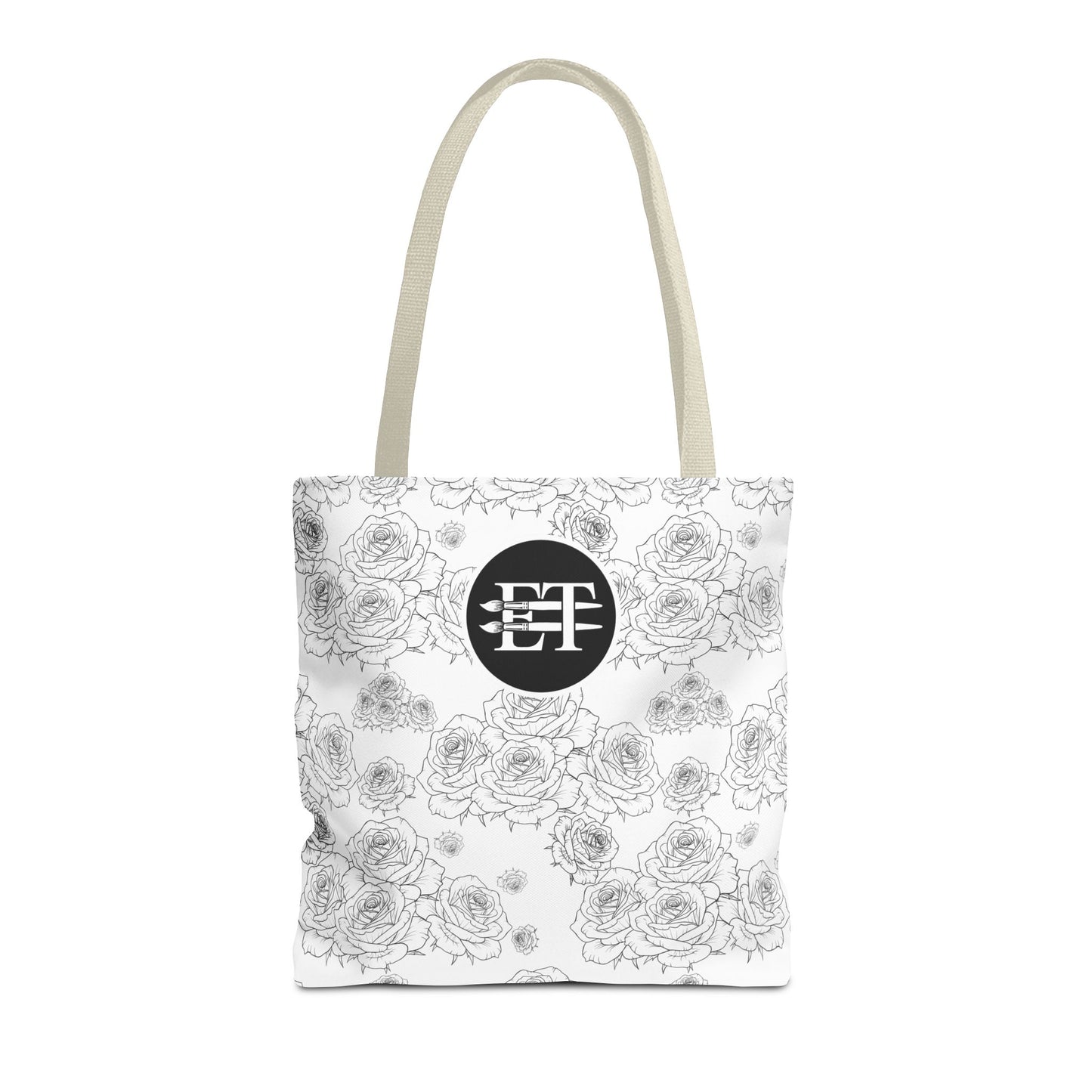 Elegant Floral Tote Bag - Stylish Grey Rose Design