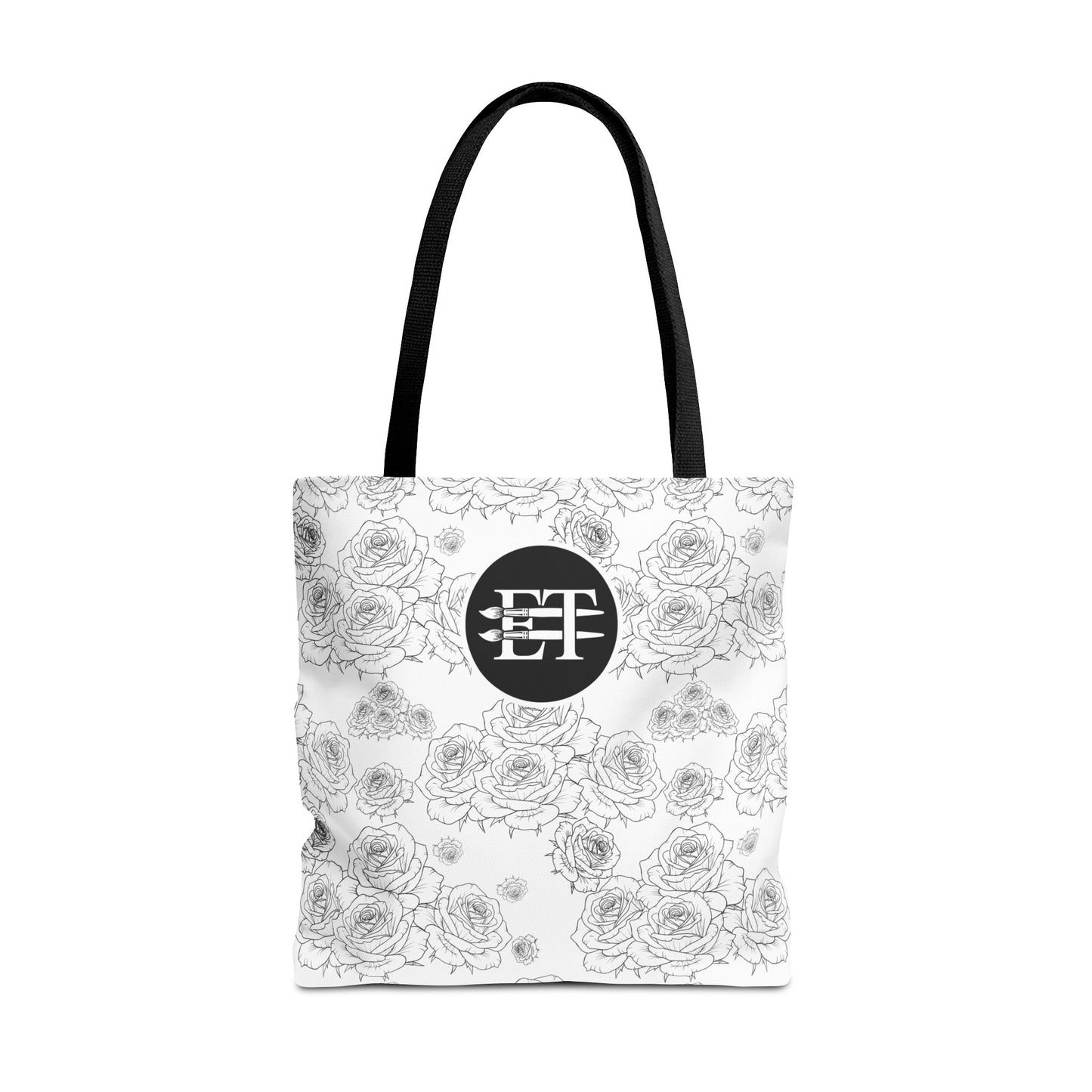 Elegant Floral Tote Bag - Stylish Grey Rose Design