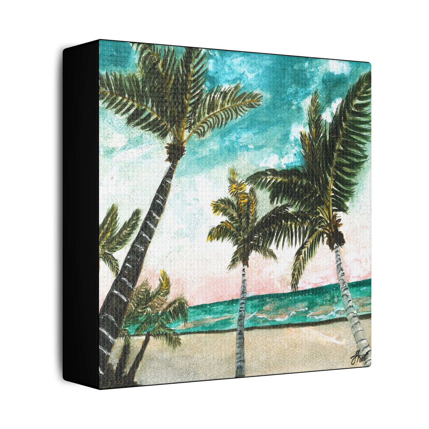 Tropical Art Print, Palm Tree Wall Hanging, Beach Decor, Ocean Landscape Artwork, Coastal Home Decoration, Vacation Vibes